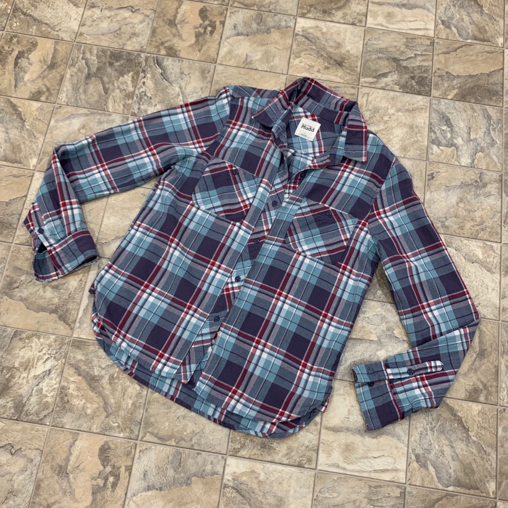Mudd Plaid Flannel Button Down - image 1